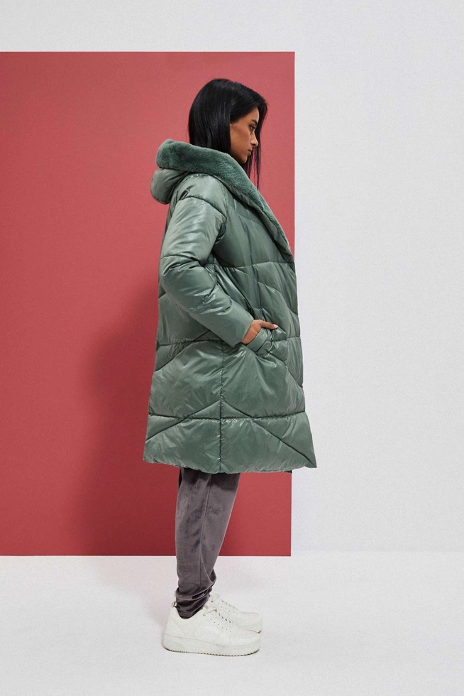 Quilted jacket with insulated hood