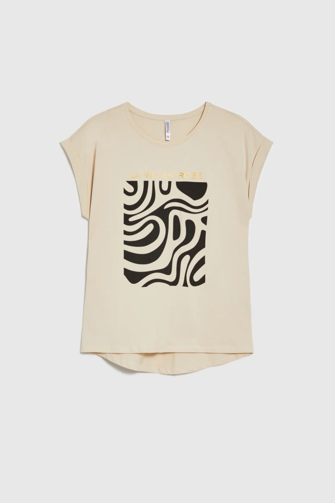 WOMEN'S T-SHIRT L-TS-4739 L.BEIGE