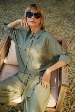 KOSZULA DAMSKA L-KO-4653 OLIVE-pakiet
