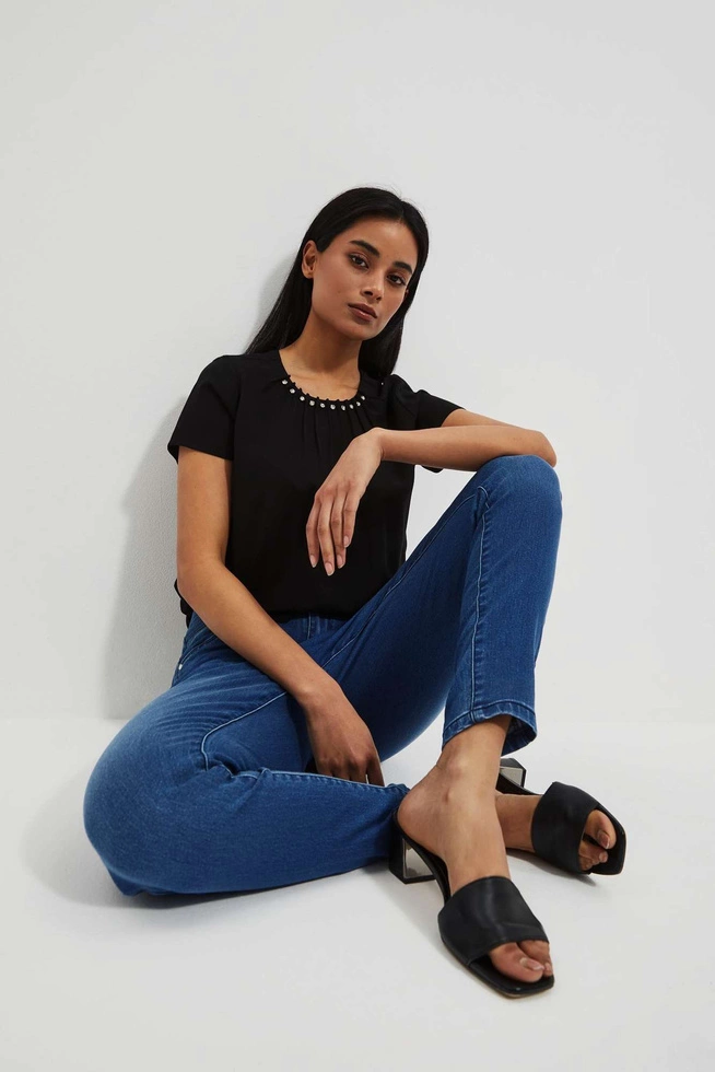 LADIES JEANS L-JE-4014 D.BLUE