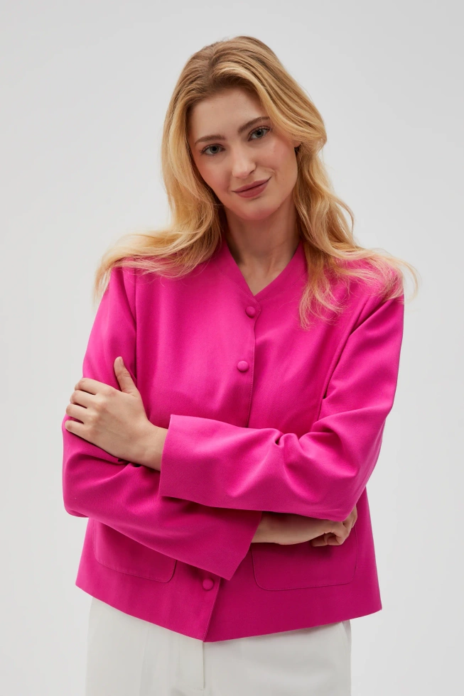 WOMEN'S JACKETS L-KU-4618 FUCHSIA