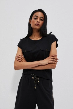 Bawełniana bluzka L-TS-3849 BLACK