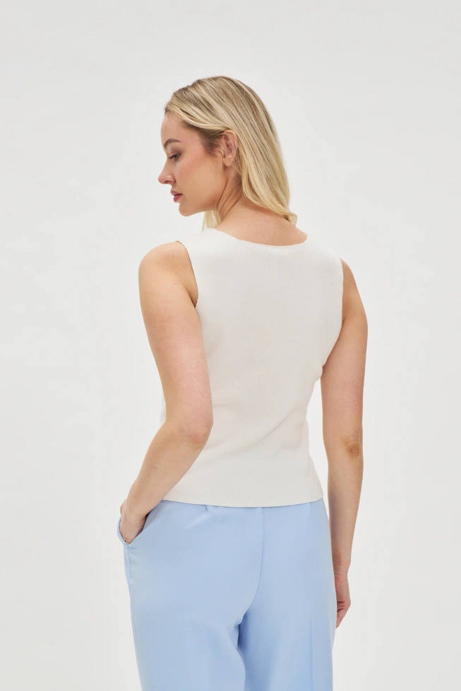 WOMEN'S TOP L-TS-4713 OFF WHITE