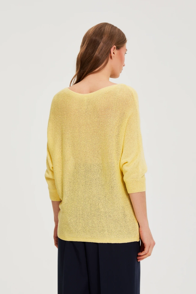 WOMEN'S SWEATER L-SW-4910 L.YELLOW