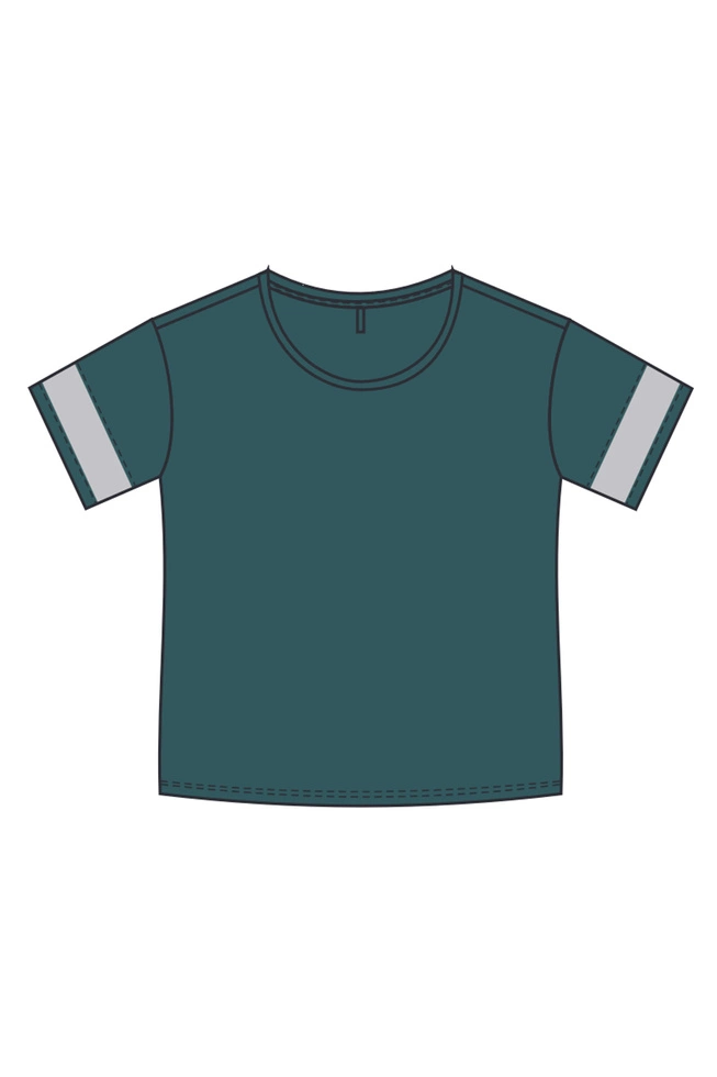 WOMEN'S TSHIRT L-TS-4671 D.GREEN-set