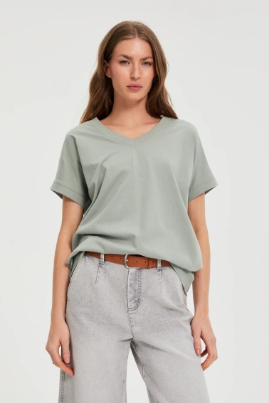 WOMEN'S TSHIRT L-TS-4942 OLIVE