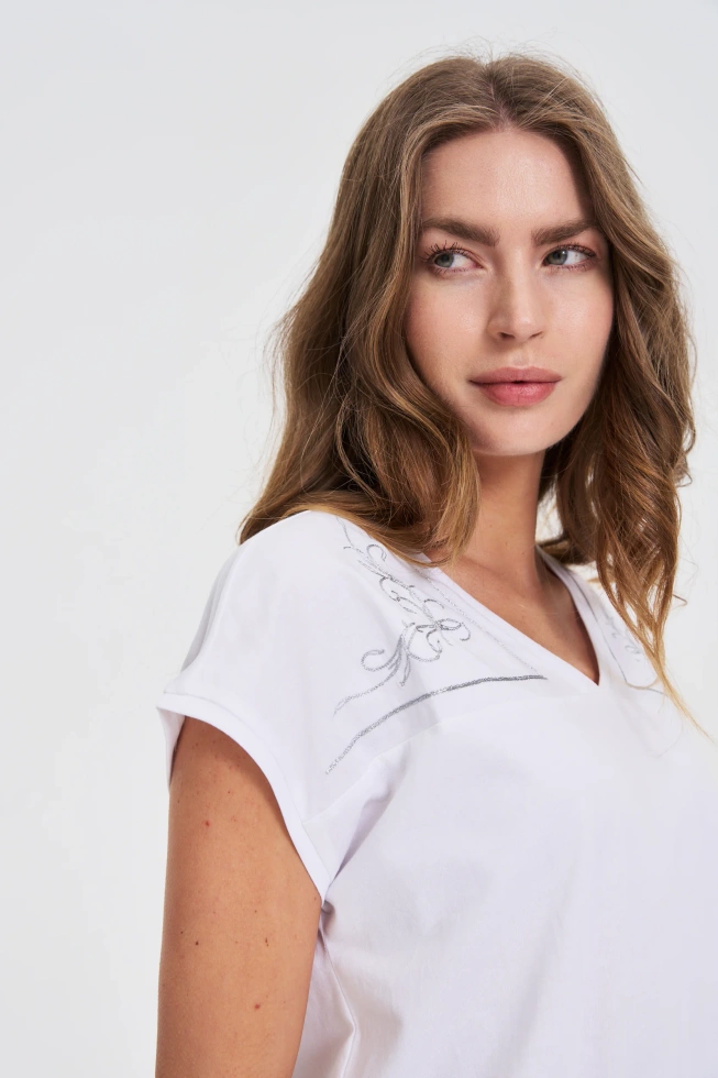 WOMEN'S T-SHIRT L-TS-4734 WHITE