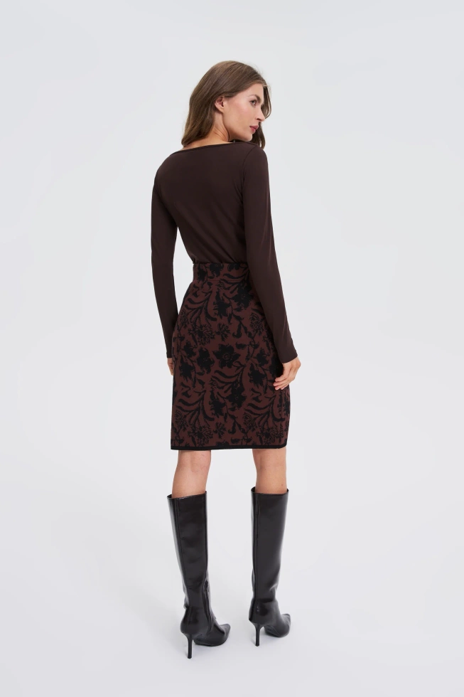 SPÓDNICA DAMSKA Z-SC-4806 BROWN-pakiet