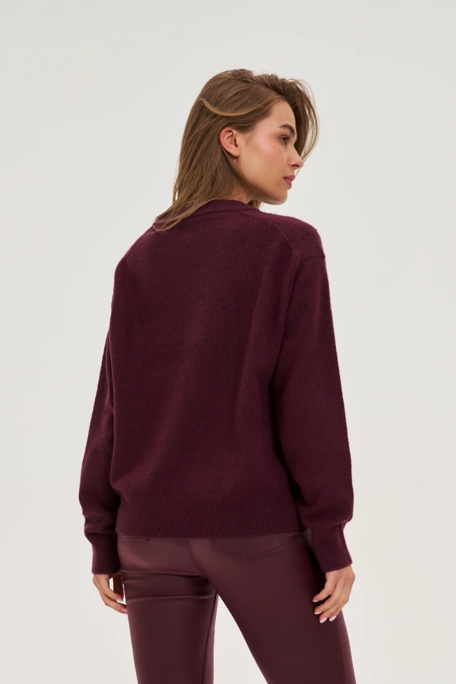 WOMEN'S SWEATER Z-SW-4879 BURGUNDY