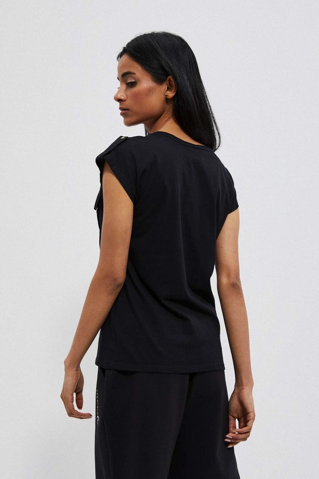 Bawełniana bluzka L-TS-3849 BLACK
