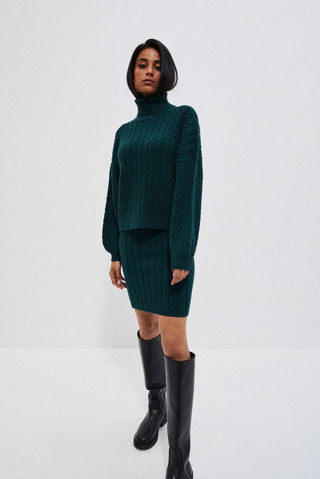 Cable-knit skirt