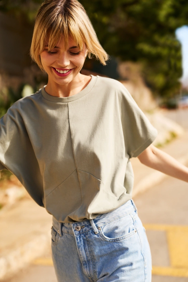 WOMEN'S TSHIRT L-TS-4654 OLIVE