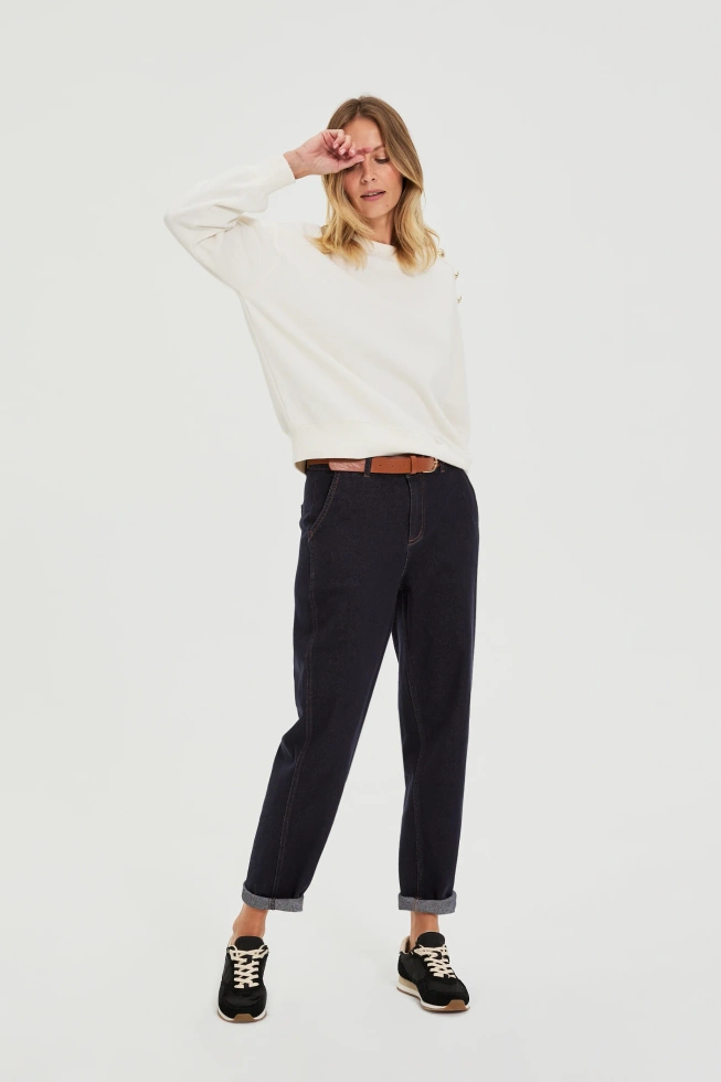 WOMEN'S SWEATSHIRT L-BL-4902 OFF WHITE-set