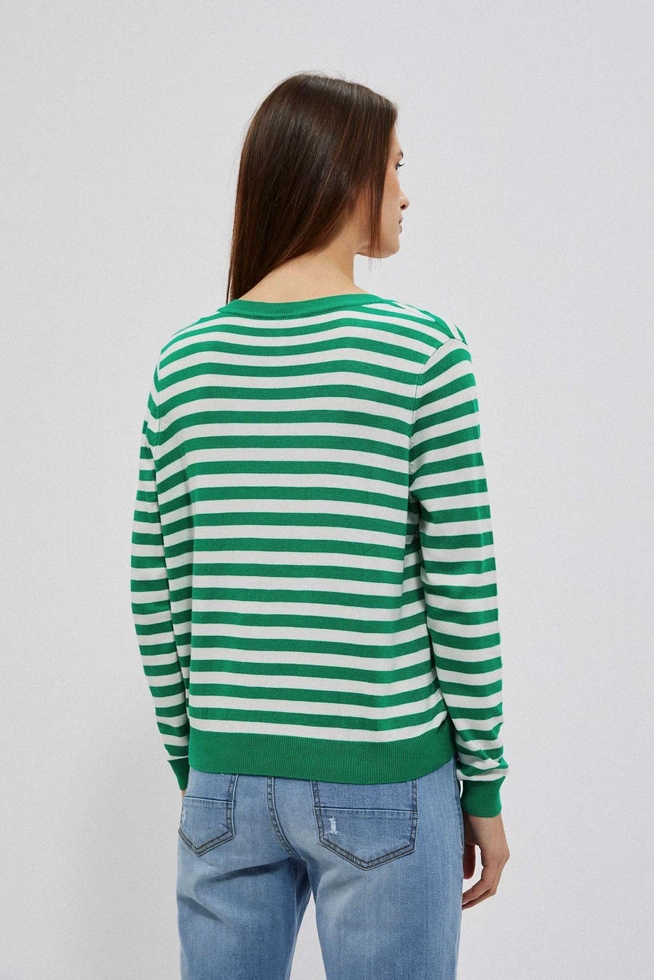 LADIES SWEATER L-SW-4004 OFF WHITE_GREEN