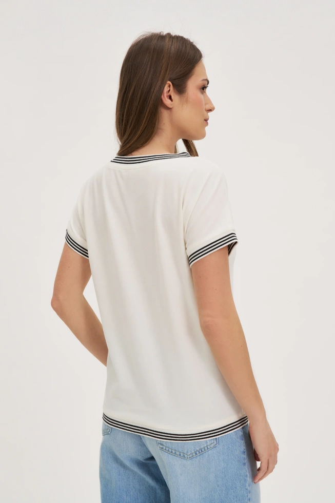 WOMEN'S TSHIRT L-TS-4637 OFF WHITE