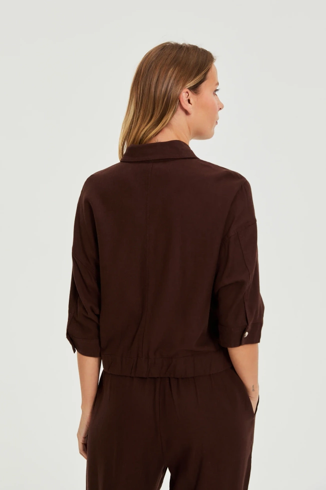 WOMEN'S JACKETS L-KU-4924 D.BROWN