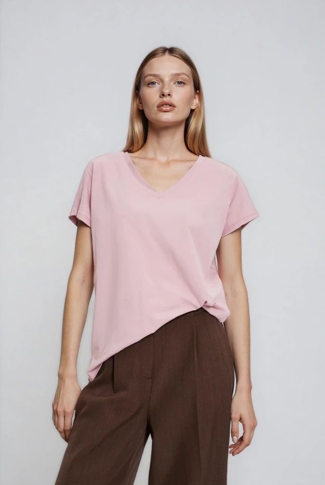 WOMEN'S TSHIRT L-TS-4951 DUSTY PINK