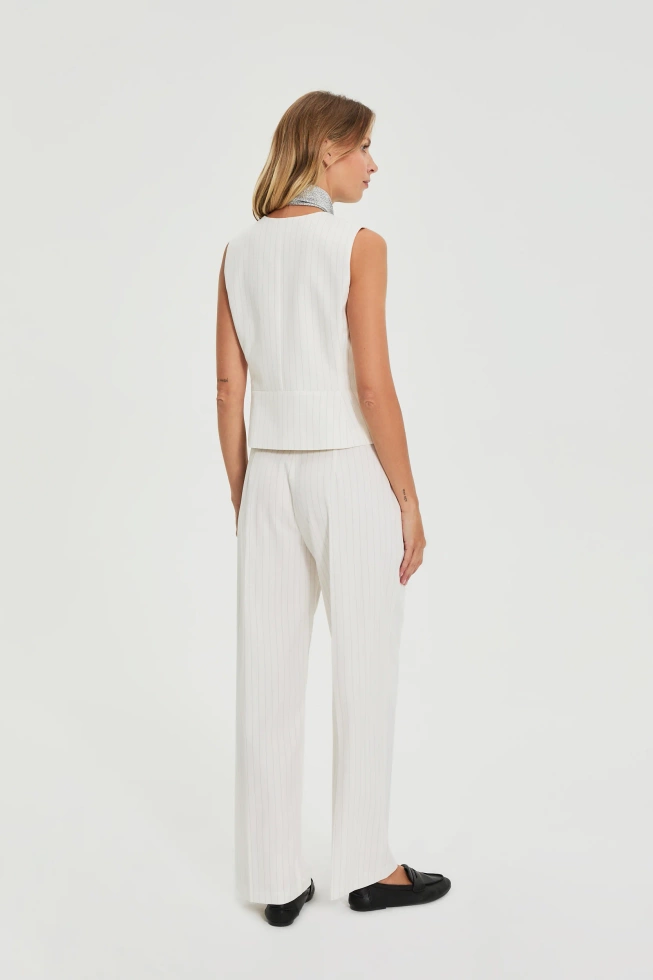 SPODNIE DAMSKIE L-SP-4911 OFF WHITE