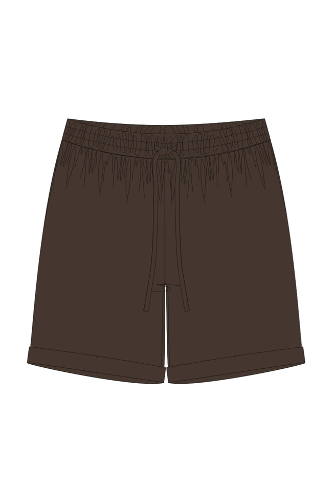 WOMEN'S SHORTS L-SH-4912 D.BROWN