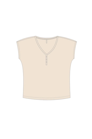 WOMEN'S TSHIRT L-TS-4977 CREAM-set