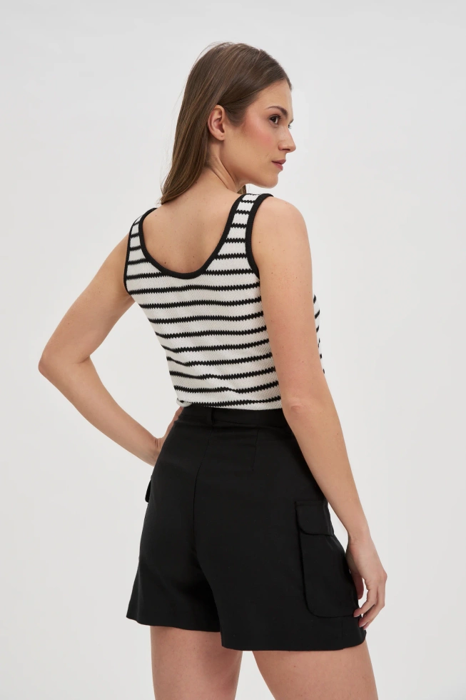 WOMEN'S TOP L-TS-4692 WHITE_BLACK