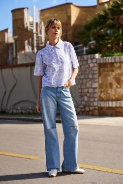 WOMEN'S SHIRT L-KO-4668 BLUE