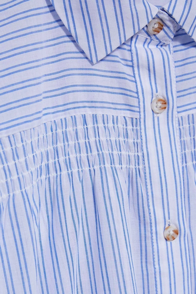 LADIES SHIRT L-KO-4009 WHITE_BLUE