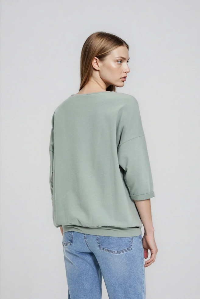 WOMEN'S SWEATSHIRT L-BL-4904 OLIVE-set