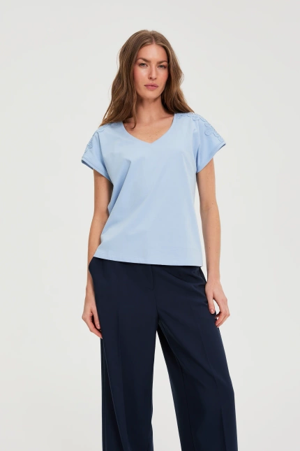 KOSZULKA DAMSKA L-TS-4929 L.BLUE