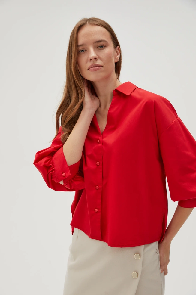 WOMEN'S SHIRT L-KO-4614 RED-set