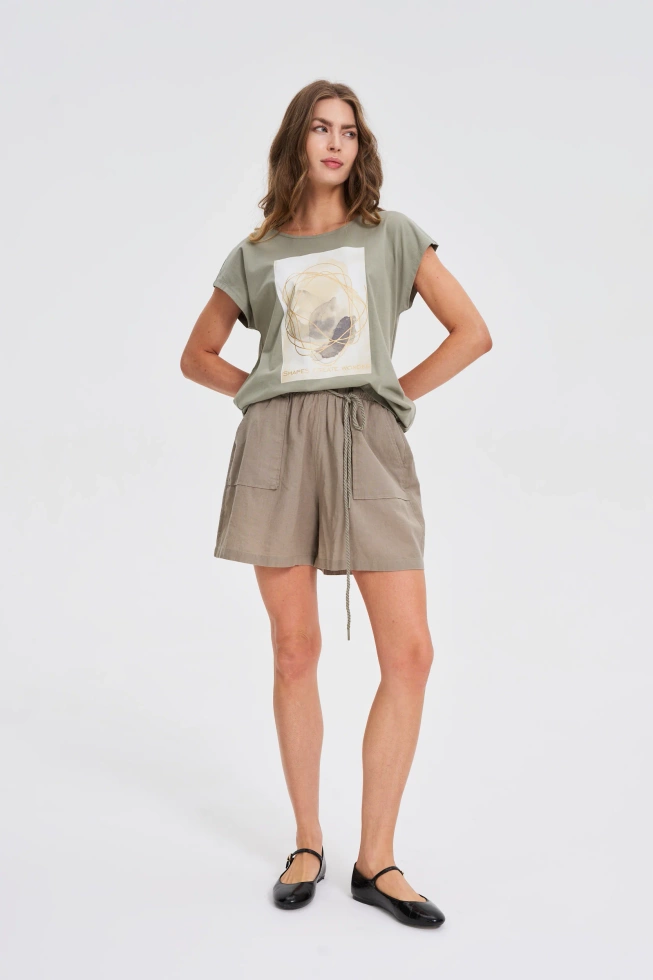 WOMEN'S SHORTS L-SH-4615 OLIVE