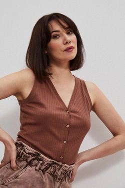 Prążkowany top L-TS-3764 COLD BROWN