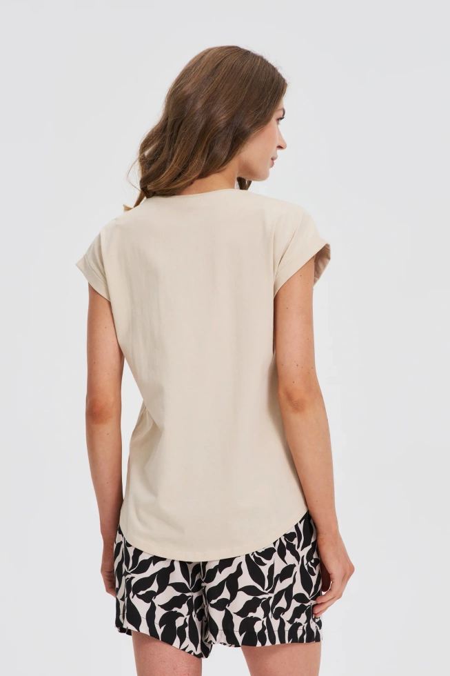 KOSZULKA DAMSKA L-TS-4739 L.BEIGE