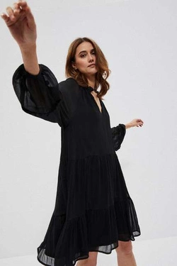 Plain dress with flounces