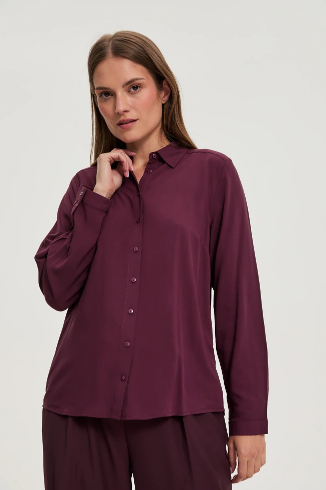 WOMEN'S SHIRT Z-KO-4822 BURGUNDY