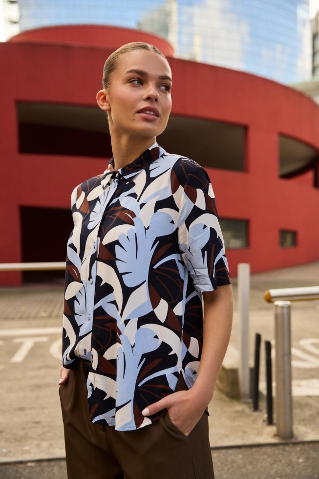 WOMEN'S SHIRT L-KO-4913 NAVY