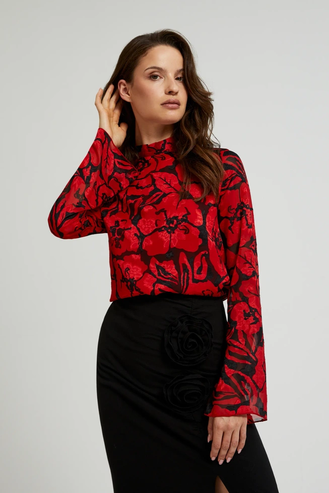 WOMEN'S SHIRT Z-KO-4543 BLACK_RED