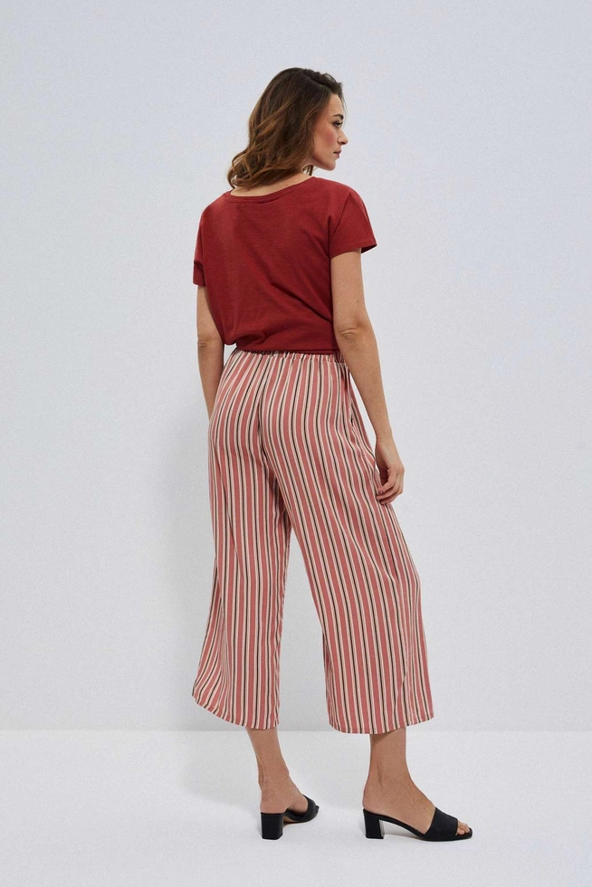 Viscose trousers with stripes