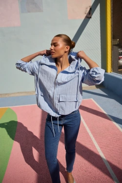 WOMEN'S JACKETS L-KU-4910 L.BLUE