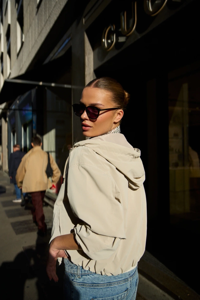 WOMEN'S JACKETS L-KU-4919 L.BEIGE