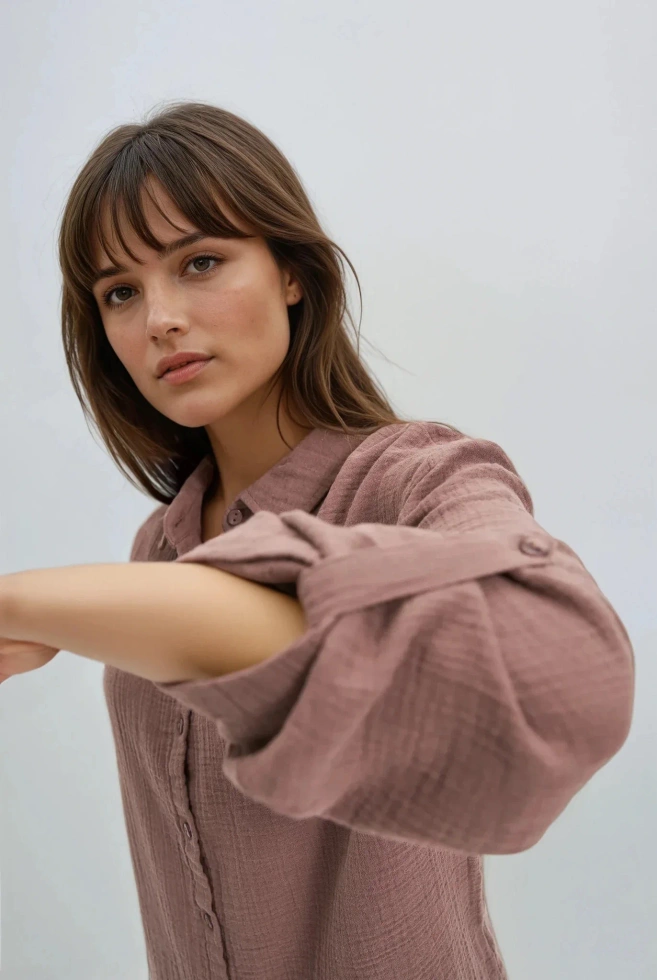 WOMEN'S SHIRT Z-KO-4800 COFFEE