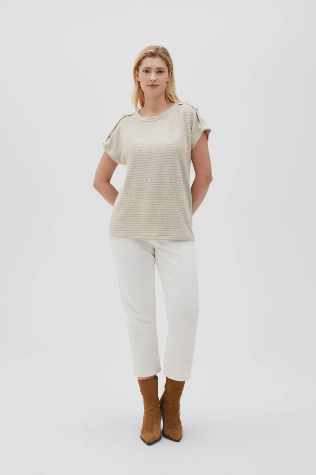 KOSZULKA DAMSKA L-TS-4634 L.BEIGE-pakiet