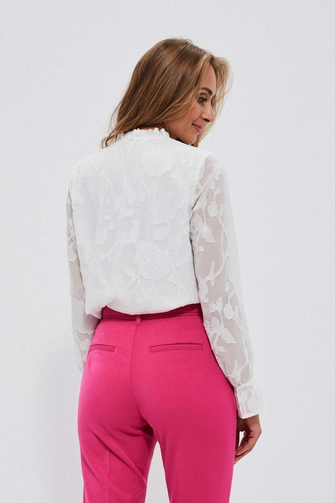 White shirt with openwork sleeves