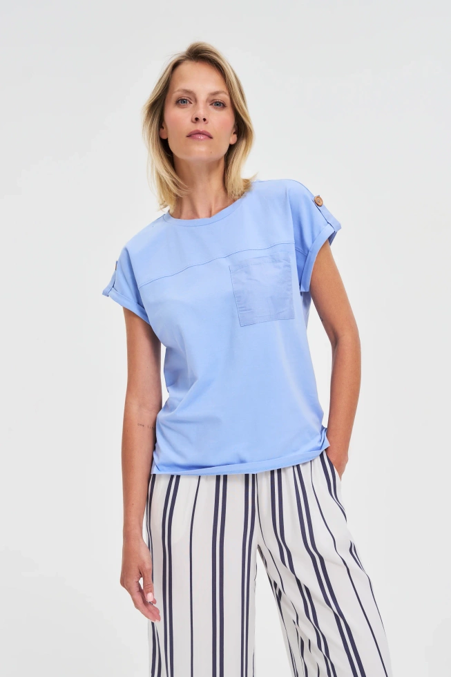KOSZULKA DAMSKA L-TS-4706 L.BLUE