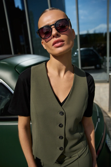 MARYNARKA DAMSKA L-KA-4900 D.OLIVE