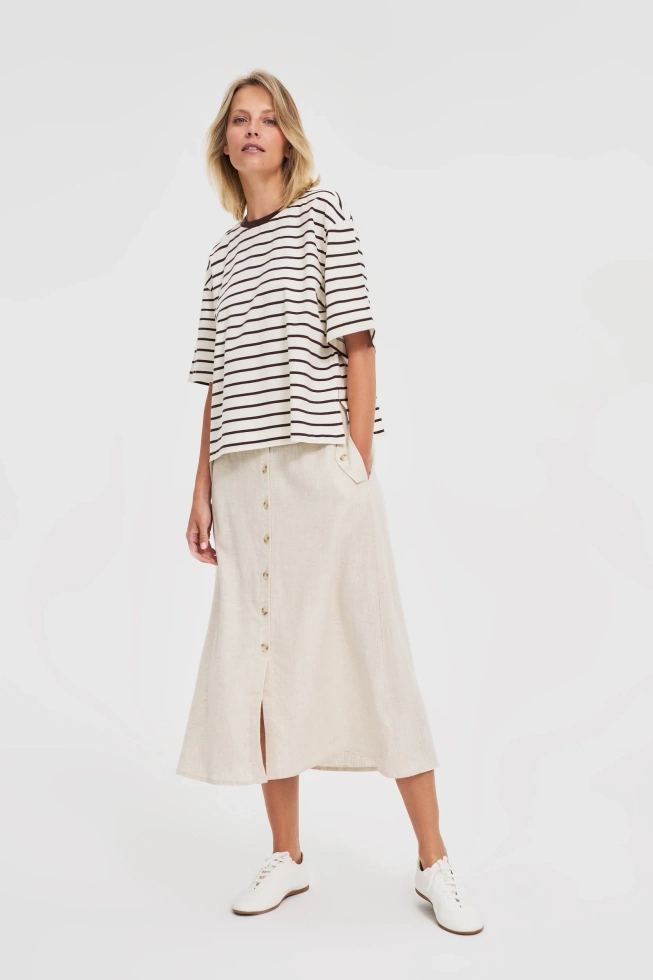 WOMEN'S TSHIRT L-TS-4719 BROWN-set
