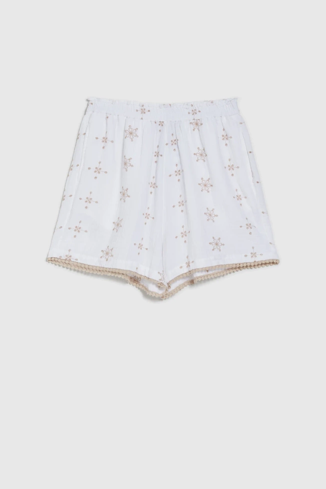 WOMEN'S SHORTS L-SH-4609 WHITE-set