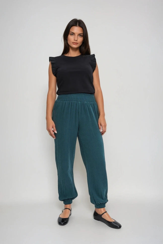 WOMEN'S PANTS L-SP-4641 D.GREEN