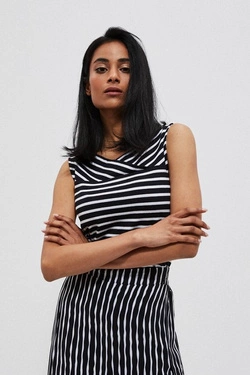 Top w paski L-TS-3833 BLACK_WHITE