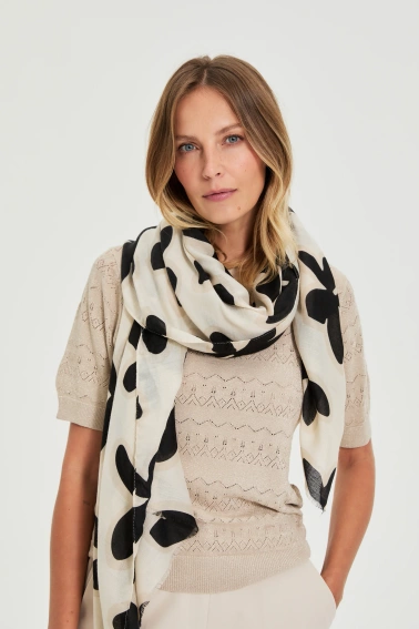 WOMEN'S SCARF L-SZ-4912 CREAM